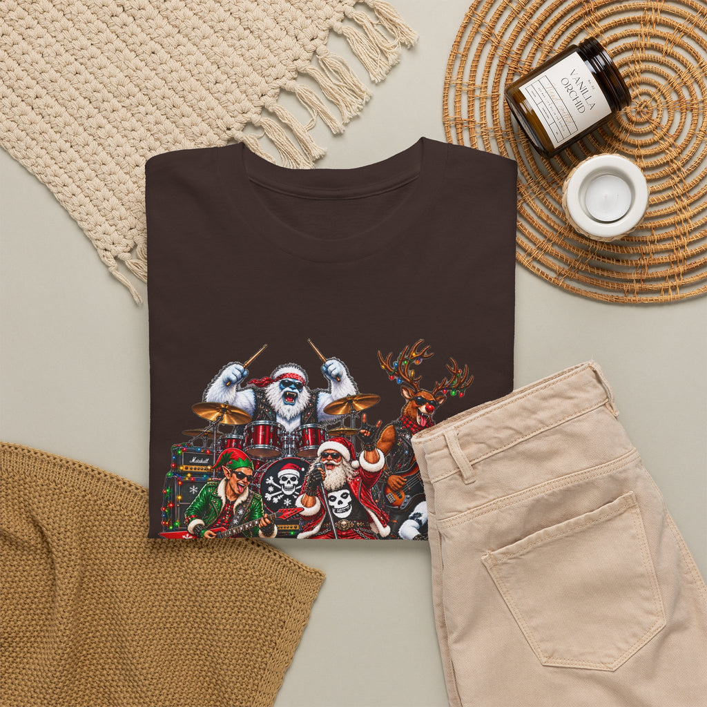 Festive Christmas Reindeer and Santa Crew T-Shirt