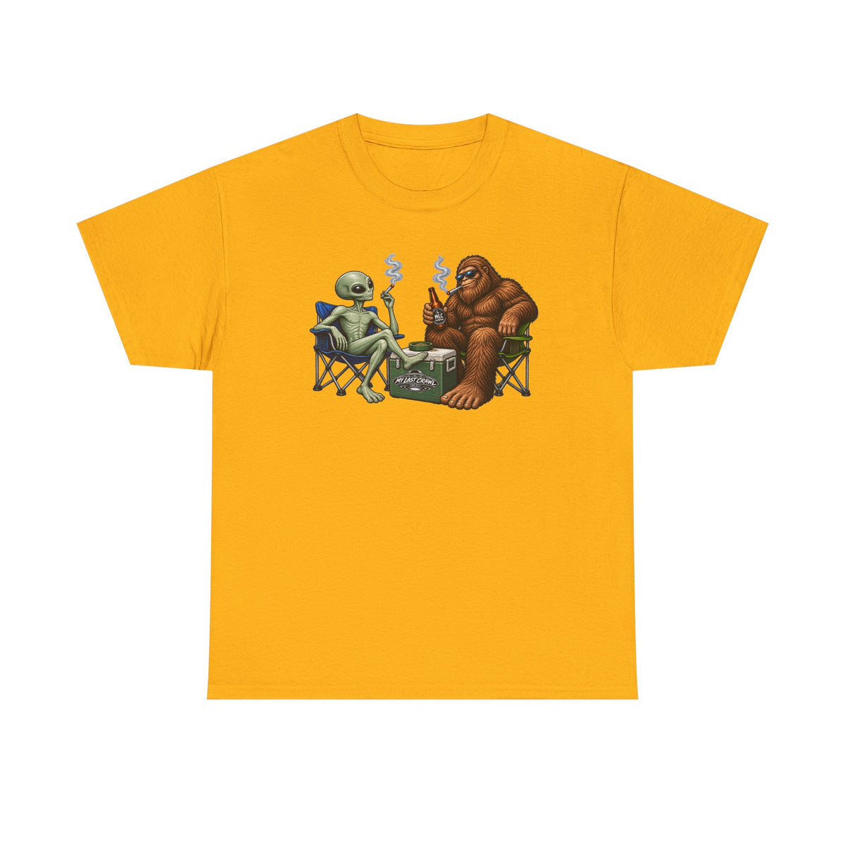 Alien & bigfoot burning one