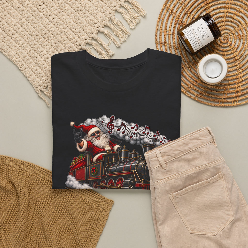 Christmas Train Santa Graphic T-Shirt