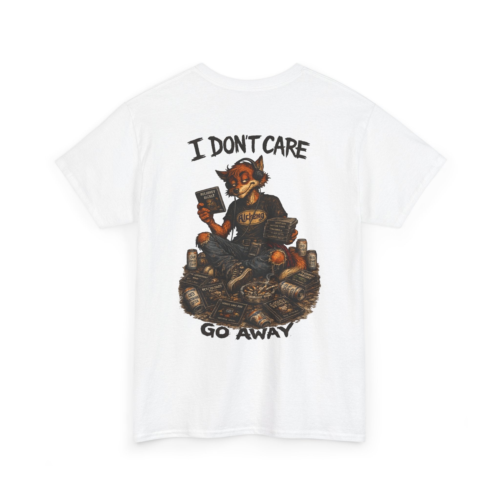 Graphic Tee — "I Don't Care, Go Away" Fox Illustration Shirt