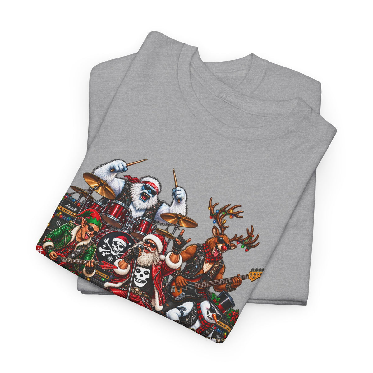Festive Christmas Reindeer and Santa Crew T-Shirt