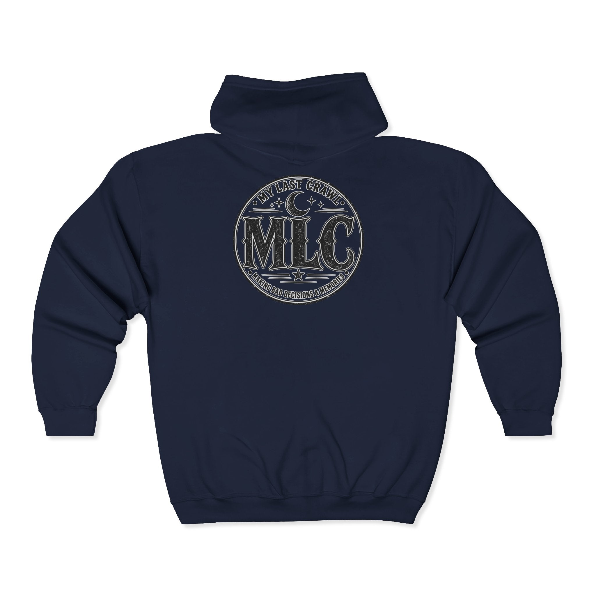 MLC Circle Logo Zip Hoodie - Vintage Moon & Stars Design
