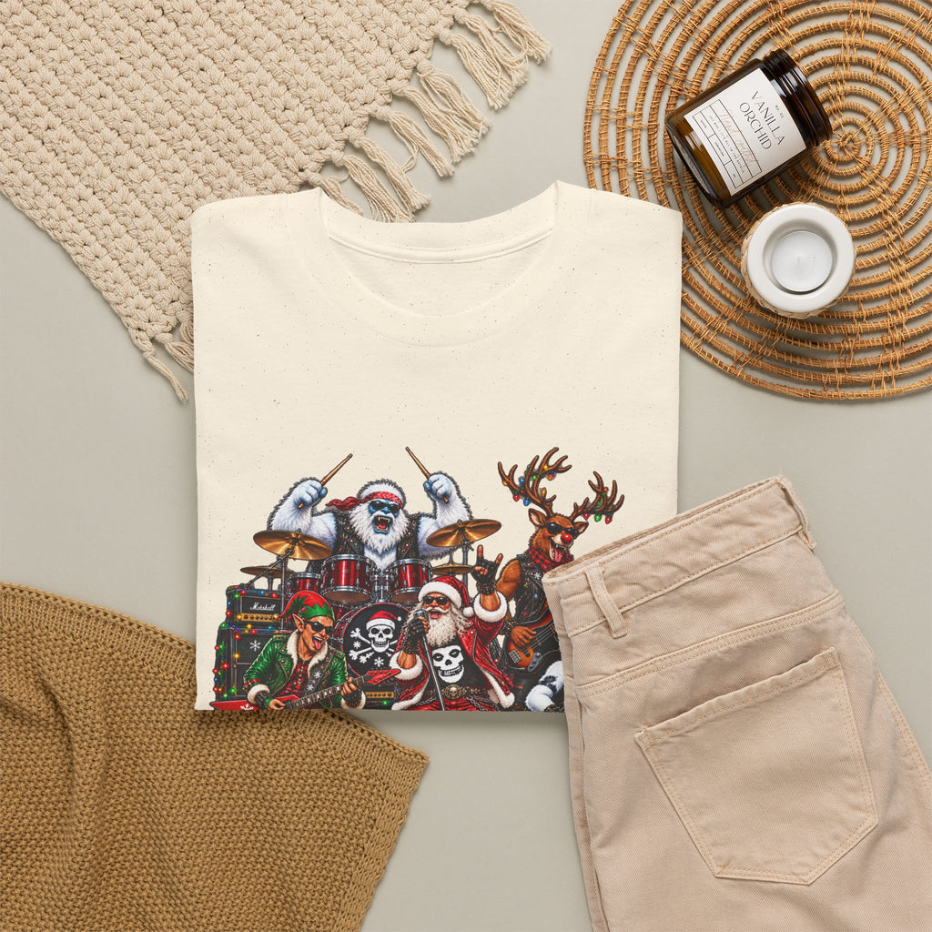Festive Christmas Reindeer and Santa Crew T-Shirt