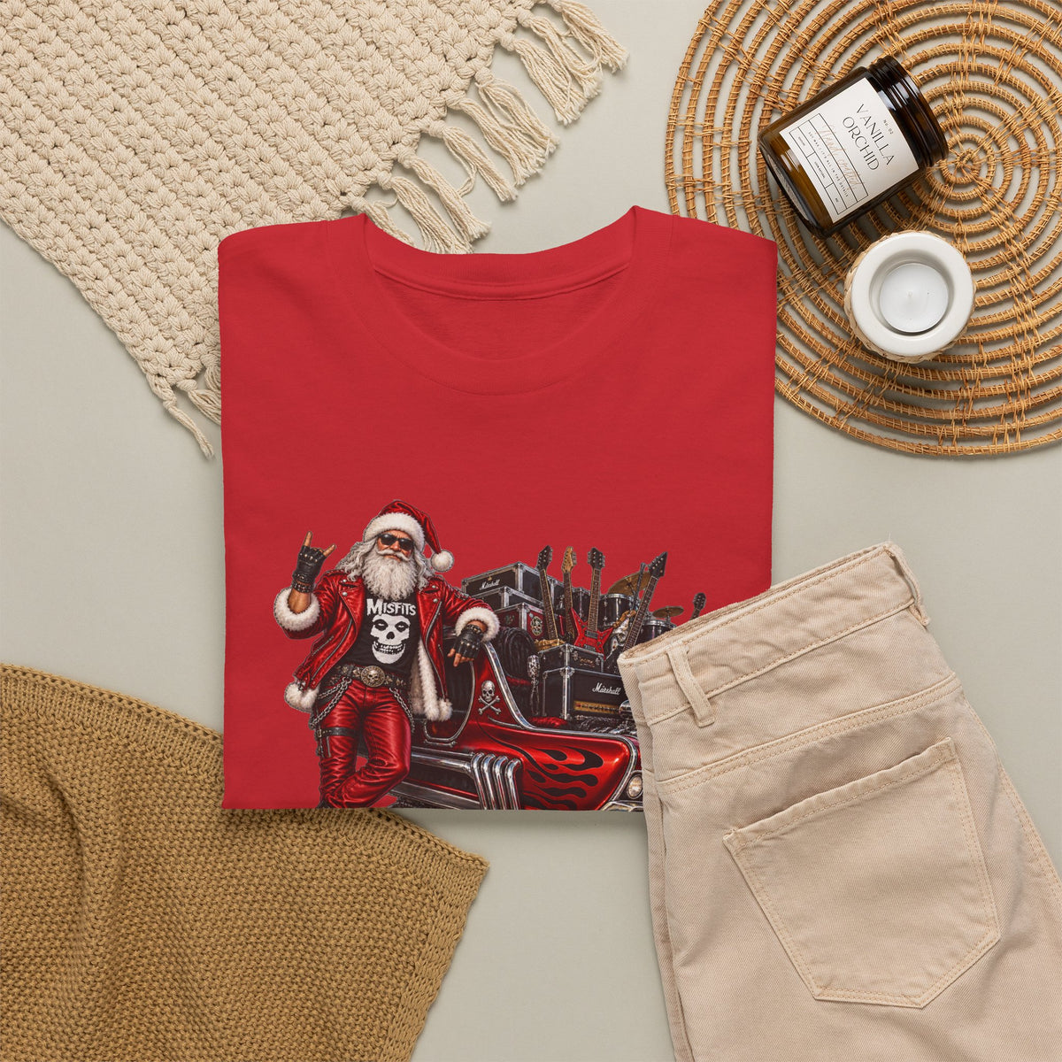 Santa Claus Christmas Hot Rod Tee