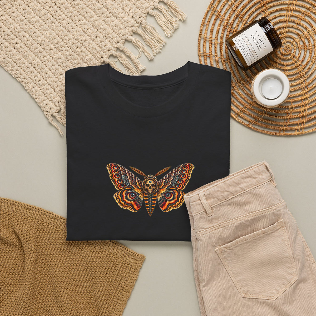 Mystical Moth and Sacred Geometry Graphic Tee