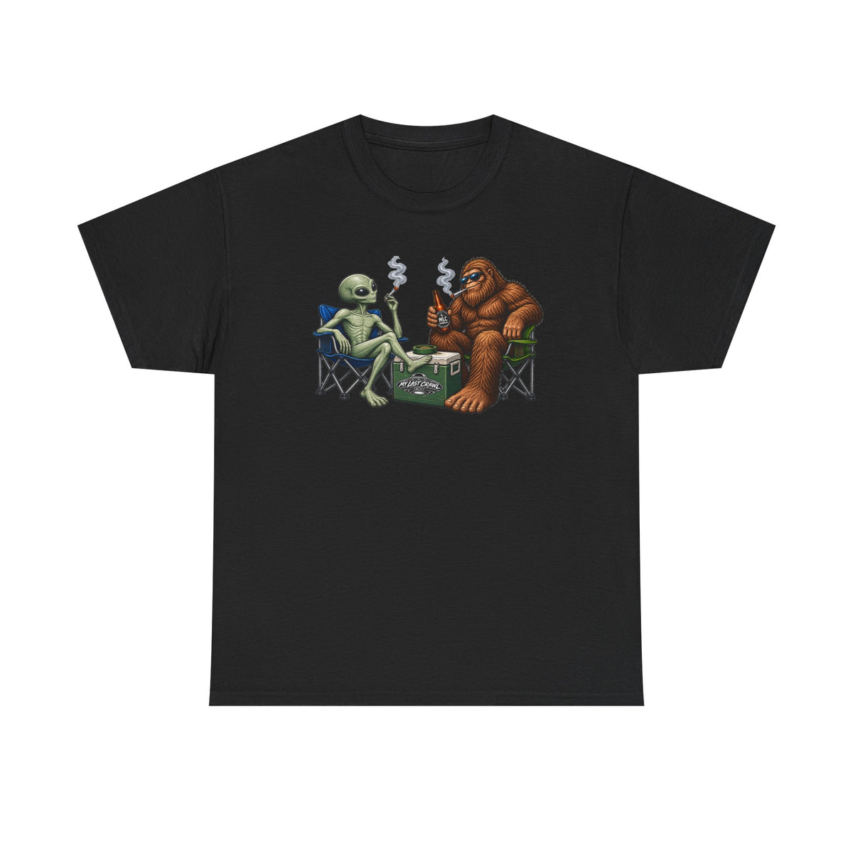 Alien & bigfoot burning one