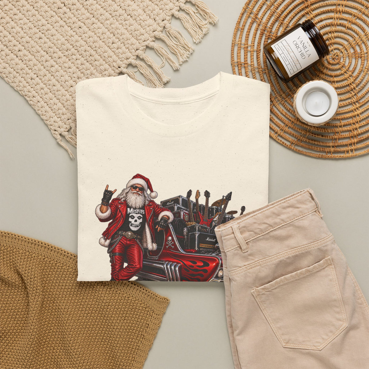 Santa Claus Christmas Hot Rod Tee