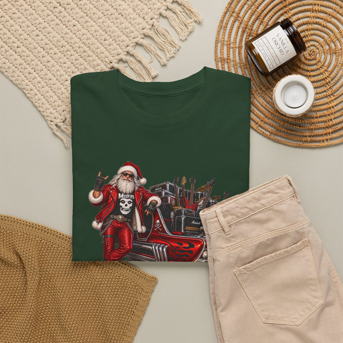 Santa Claus Christmas Hot Rod Tee