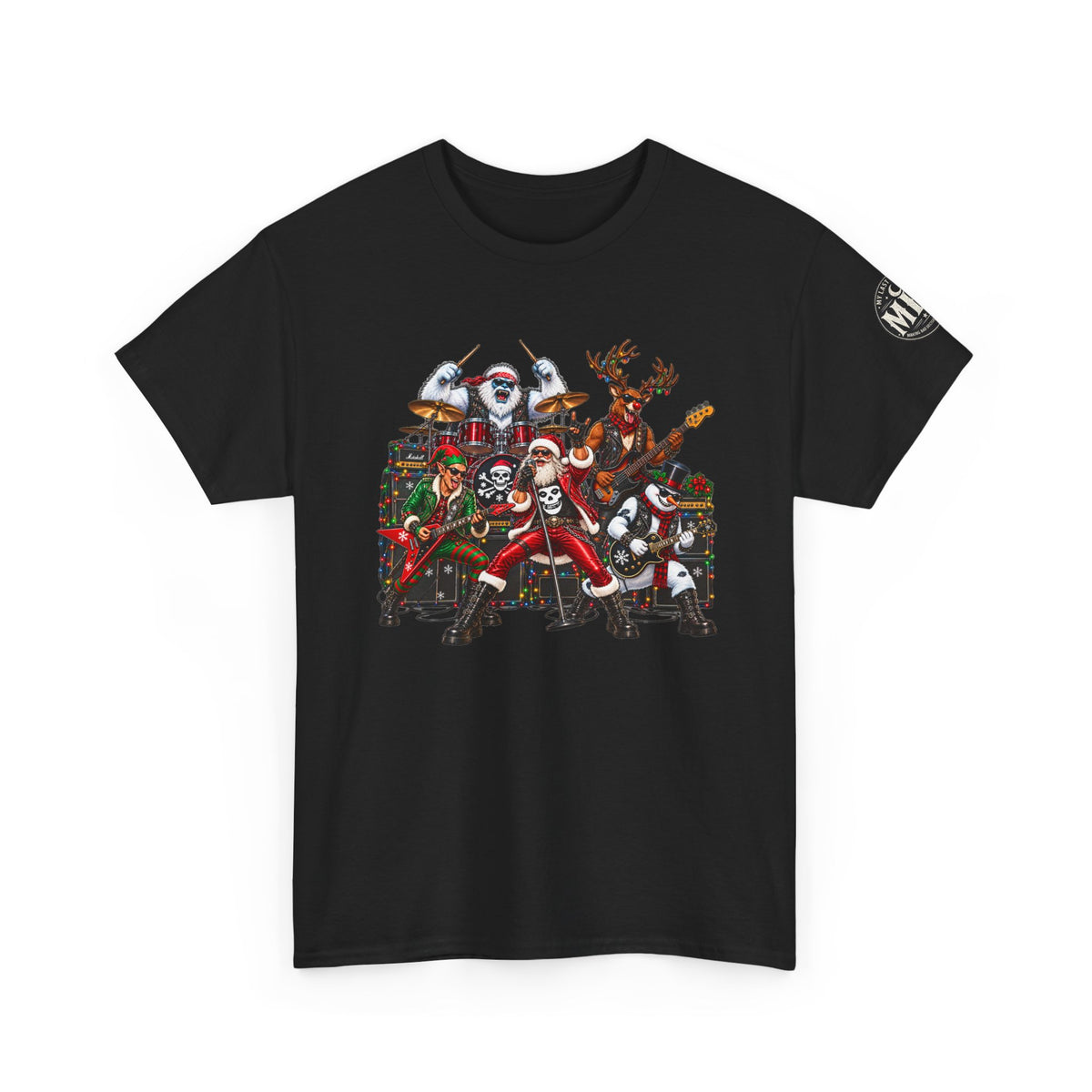Festive Christmas Reindeer and Santa Crew T-Shirt