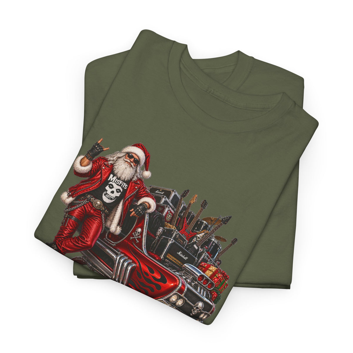 Santa Claus Christmas Hot Rod Tee