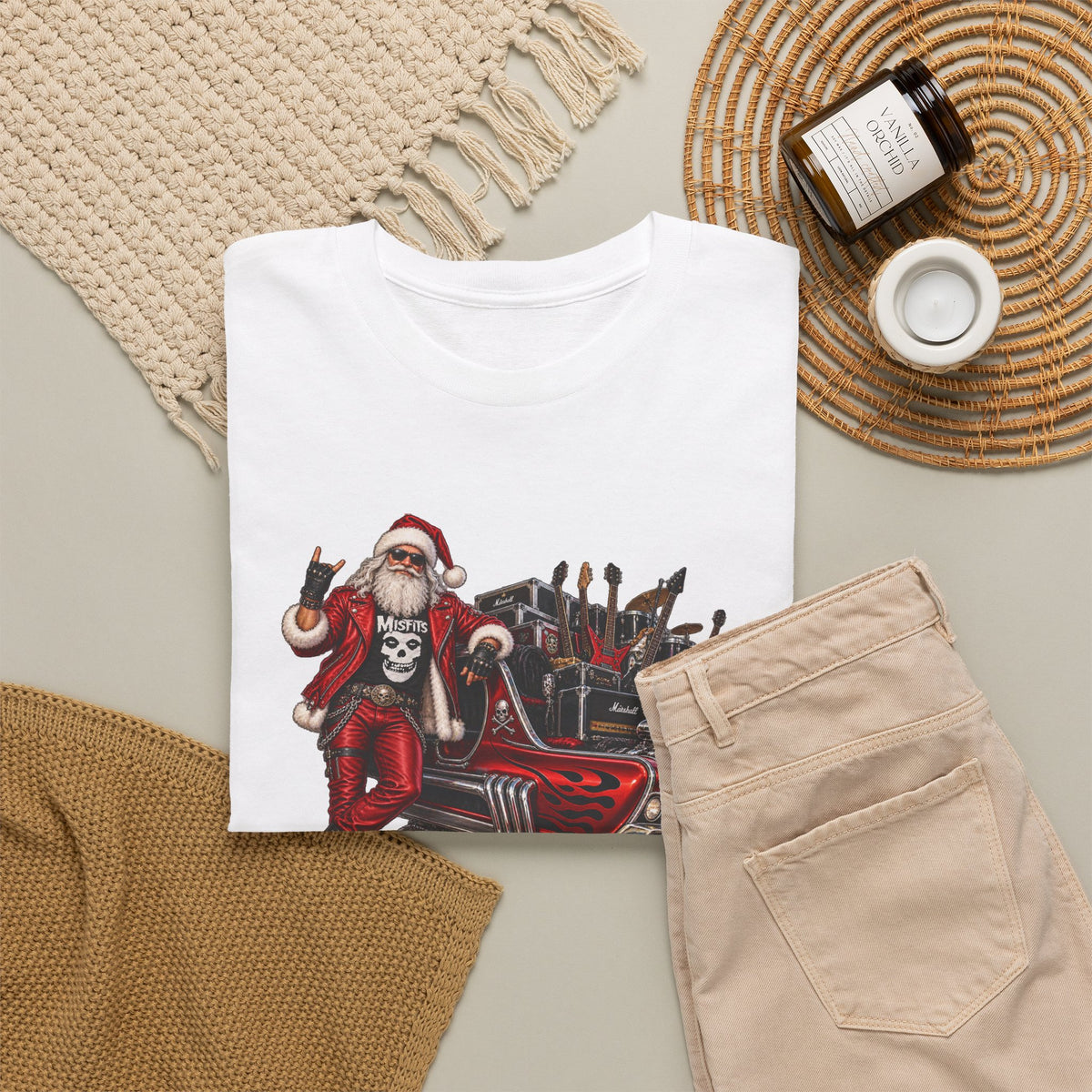 Santa Claus Christmas Hot Rod Tee