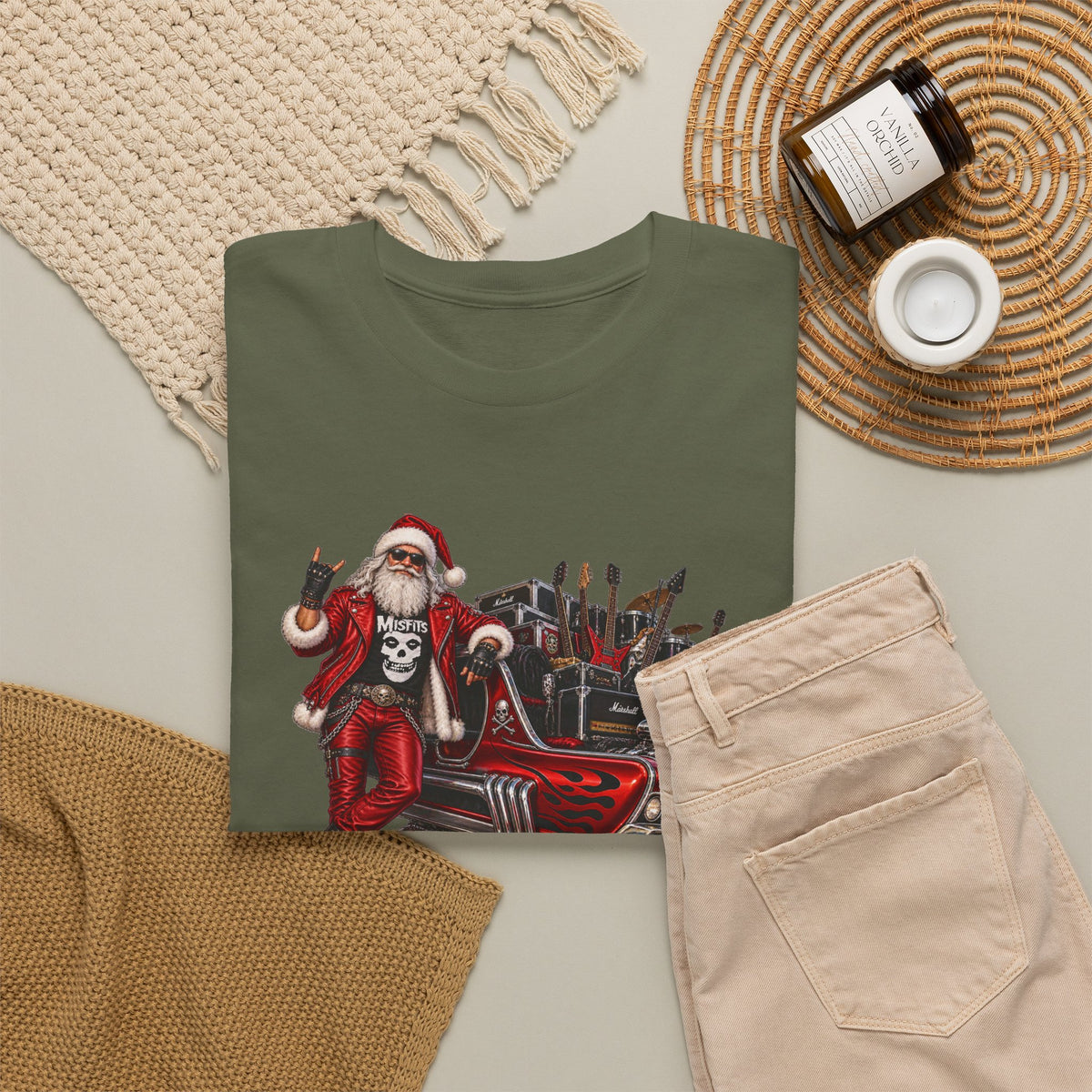 Santa Claus Christmas Hot Rod Tee